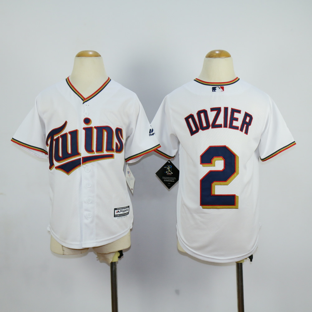 Youth Minnesota Twins 2 Dozier White MLB Jerseys